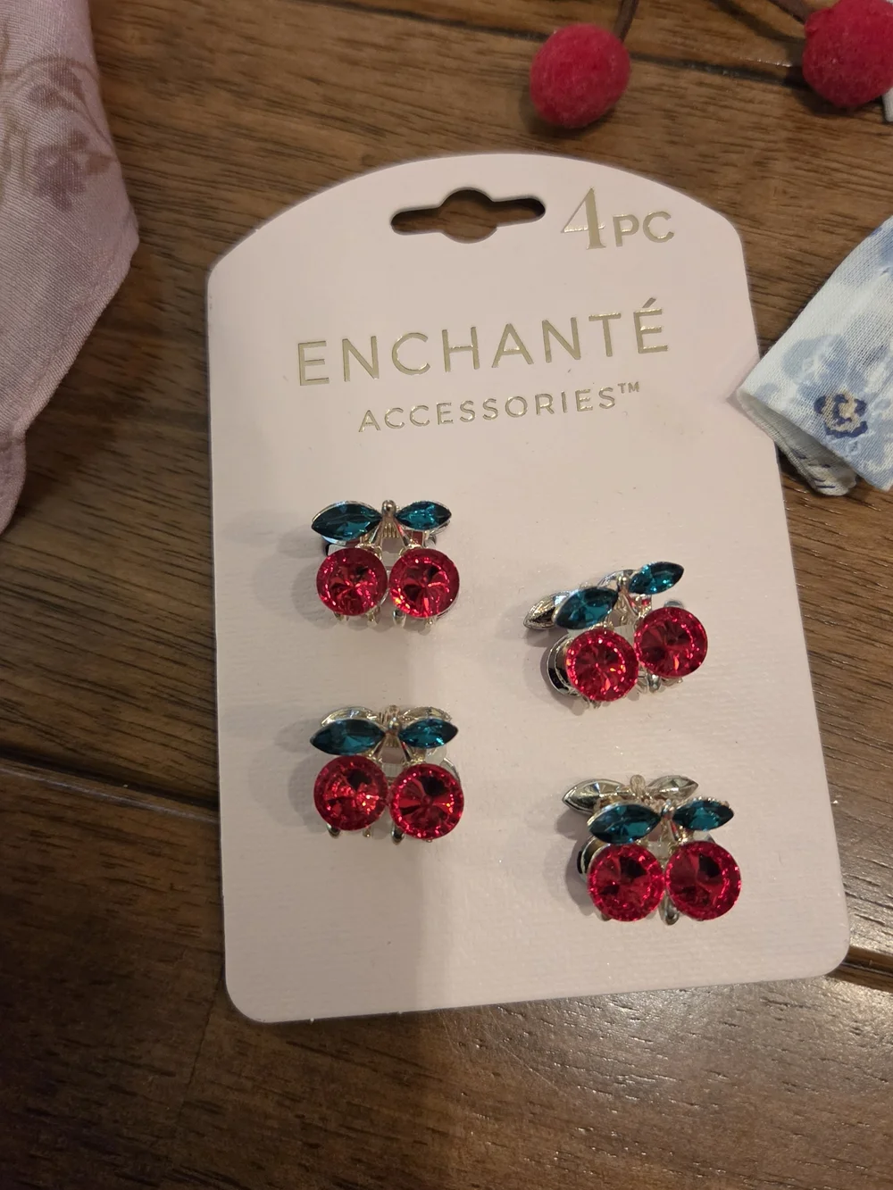 Floral/cherry Hair Clips And Bows Bundle. NWT